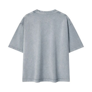 T-shirt personnalisé de luxe pour homme en coton, style streetwear, coupe oversize, col rond côtelé, épaules tombantes, grammage lourd 300 GSM, imprimé sérigraphié - Product Image 6