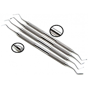 เครื่องมือทันตกรรม RWS INSTRUMENTS รุ่น RWS-DBCC-4928 ทำจากเหล็กกล้าไร้สนิมสีเงิน สามารถนึ่งฆ่าเชื้อได้ ได้รับการรับรองมาตรฐาน CE  ใช้สำหรับขูดหินปูน  แบบมีลายกันลื่น - Product Image 1