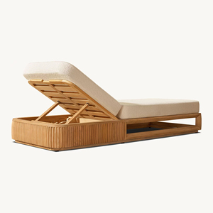 Table d'appoint, Chaise longue d'extérieur Villa, Ensemble de mobilier de jardin en teck, Chaises longues de piscine extérieure pour hôtel, Chaises longues de plage - Product Image 4