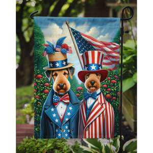 All American Airedale Terrier Multicolor Garden Flag Mailbox Bannière décorative de jardin pour Patio Artwork Flower Beds Size for Yard - Product Image 3