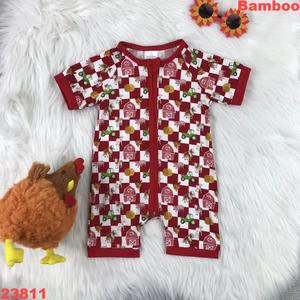 ODMスタイルカスタマイズされた色赤ちゃんロンパー可愛い昼/夜睡眠活動竹生地ジッパークロージャーラブリーパッケージロンパー - Product Image 2