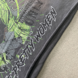 T-shirts pour hommes en molleton 100% coton, coupe oversize et carrée, ourlet brut, effet vintage délavé à l'acide et vieilli, style streetwear personnalisé - Product Image 6