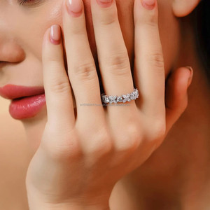 Luxury Flower Shape Lab Grown Diamond <b>Ring</b> In <b>925</b> Sterling <b>Silver</b> Elegant Wedding Band Jewelry For Women - Product Image 4