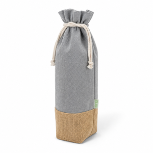Custom Recycled Cotton Jute Wine <b>Bottle</b> <b>Bag</b> with Rope Handle Eco Friendly Gift Packaging Custom Logo Wholesale Exporter Reusable - Product Image 3