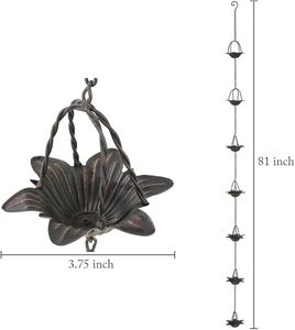 Cadena de Lluvia Decorativa Artística de Hierro de Fabricante Confiable para Decoración Exterior Moderna y Drenaje de Agua en Exteriores - Product Image 3