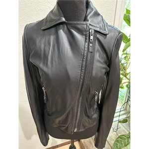 Women's Black Lamb Skin Leather Asymmetrical <b>Biker</b> <b>Jacket</b> with Zipper Pockets - Premium Soft Leather Outerwear - Product Image 3
