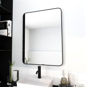 24 X 32 Inch Bathroom Mirror with <b>Black</b> Aluminum <b>Frame</b> - Product Image 3