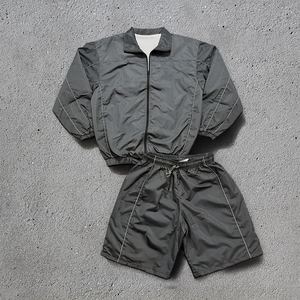 Nouvel ensemble de survêtement coupe-vent en nylon réfléchissant personnalisé avec logo pour homme 2025 - Product Image 6