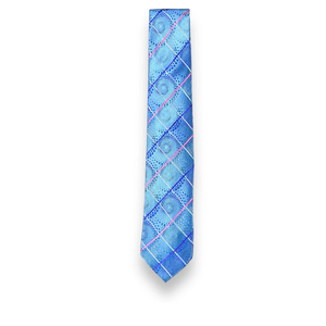 Corbata de poliéster a cuadros azul cielo para hombre |   Corbata Elegante de Diseño Clásico a Cuadros para Hombre, Ideal para Bodas, Eventos Formales y Negocios, Regalo para Hombre - Product Image 1