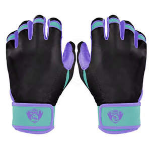 Guantes de bateo de cuero con puño corto en tamaño adulto, guantes de bateo de color sólido personalizados para equipos deportivos, guantes de bateo con puño corto para jóvenes - Product Image 1