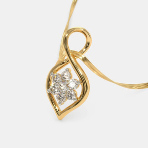Collar con Colgante de Diamante Cultivado en Laboratorio con Diseño Floral Infinito en Oro Amarillo - Product Image 4