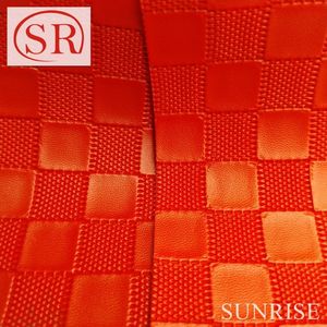 Tessuto all'ingrosso con texture lichi custom design in finta pelle per portafoglio tessuto <span class=keywords><strong>a</strong></span> scacchi rosa e verde per borse - Product Image 2