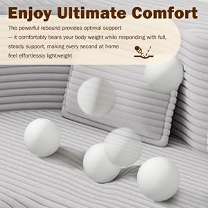 Divano Letto Moderno Convertibile in Tessuto Corduroy con Materasso Pieghevole da 15 Pollici, 2 Cuscini Dritti - Product Image 5