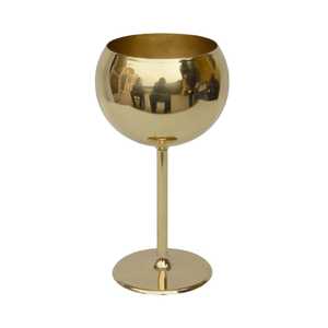 Skies Trader – Verre à vin élégant en acier inoxydable mat, finition satinée, gobelet en métal argenté, moderne, fait main, incassable, sur pied - Product Image 3