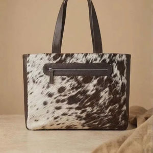 Sac fourre-tout tendance en cuir véritable avec poils, pour femme, été, multifonction, portable, sac à bandoulière LHTB-0033 - Product Image 1