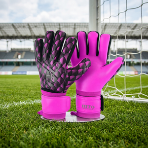 Gants de gardien de but de football personnalisés avec impression, en latex, pour jeunes, protection de match 4 mm et coupe négative avec sangle en latex - Product Image 3