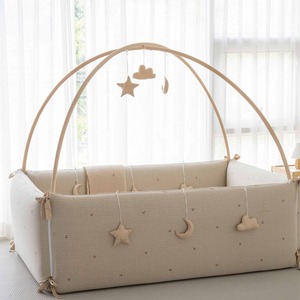 [S.P Company] Cotton Crib Bumper <b>Bed</b> Pigment Embroidery Infant Safety Guard for Baby Bedding Lolbaby - Product Image 1