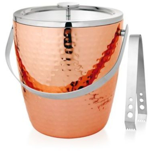 Cubo de hielo para champán de acero inoxidable con asa de anillo, acabado en plata antigua, enfriador de bar y vino, utensilio para fiestas, enfriador de cerveza - Product Image 2