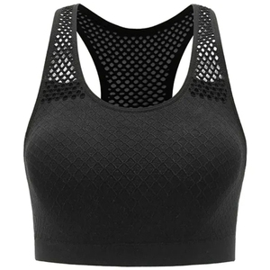 Sujetador deportivo halter sin espalda de alta calidad para mujer, con logo estampado de cristal antibacteriano, de alto soporte para entrenamiento. - Product Image 5