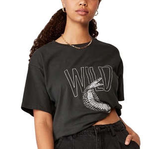 Custom Manufacturer Cheap Price Short Sleeve High Street wear Oversized Acid Wash T Shirt for Women - Product Image 1