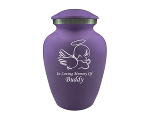 Purple Metal Pet Cremation <b>Urn</b> Personalized Engraved Animal Ash Crematory <b>Urn</b> for <b>Cats</b> and Dogs Memorial Keepsake - Product Image 2