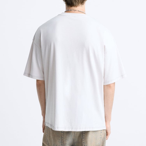 Camiseta Extra Grande Personalizada para Hombre, Manga Corta, Cuello Redondo, Estampado Degradado, Tejido de Jersey de Algodón, Estilo Minimalista Normcore - Product Image 3