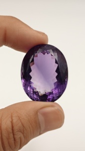 Piedra Preciosa Suelta de Amatista Púrpura Natural, Corte Ovalado, Piedra Púrpura Pulida para Joyería - Product Image 2