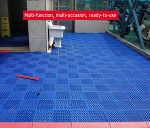 Tapis de sol antidérapant pour atelier automobile, grille de drainage en plastique de 2 mm d'épaisseur, installation par clic, design graphique uni - Product Image 5
