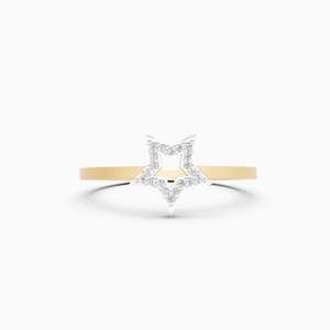 Anillo de Compromiso Elegante con Halo para Mujer, Diseño Clásico de Constelación, Oro de 14K con Baño de Rodio, Zirconia Cúbica con Engaste de Puntas, Amarillo y Blanco - Product Image 2