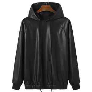 <b>Mens</b> Leather Hoodies Modern Casual Outerwear For Export Markets Offering Soft Leather Surface And Comfortable Daily Wear - Product Image 6