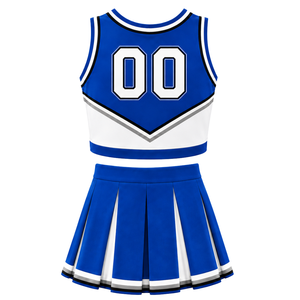 Conjunto de Uniforme de Porristas Azul Rey, Top Corto y Falda Plisada, para Competencia de Baile, Ropa Deportiva - Product Image 2