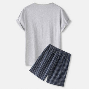 High quality <b>Men</b> summer set two piece outfit breathable casual <b>shirt</b> with shorts comfortable fabric <b>beach</b> wear summer fashion - Product Image 4