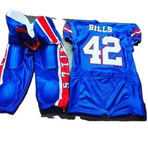 Qualité supérieure, prix compétitif, répondant aux demandes des clients, nouveau design, coupe parfaite, prix élevé, respirant, imprimé, uniforme de football américain court - Product Image 1