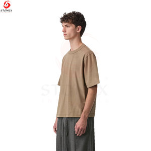 Men's Blank <b>Boxy</b> <b>T</b>-<b>Shirt</b> Heavy Cotton Oversized Streetwear Eco-Friendly Breathable Custom Printing Embroidery Private Label OEM - Product Image 2