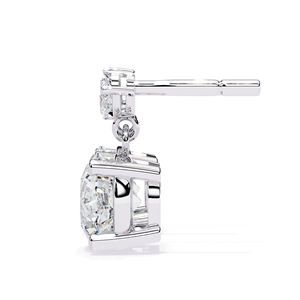 Pendientes colgantes de moissanita redonda de 6.3mm, pendientes de moissanita marquise en racimo, pendientes de moissanita marquise de 3.2×1.6mm, plata 925 - Product Image 6