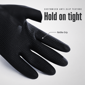 Gants en latex, gants en nitrile imperméables, antidérapants, à manchette droite, à enfiler, pour le nettoyage domestique, ambidextres, noirs, personnalisation rapide - Product Image 5