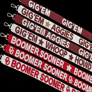 Correa de Bolso Deportiva Personalizada de Algodón con Cuentas de Cristal, Hecha a Mano, con Personalización, Perfecta para el Día del Juego - Product Image 2