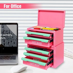Organizer per Trucchi Stile Cassetto, Scatola Portaoggetti da Scrivania per Ufficio, Strumento Magico per Cancelleria e Cosmetici - Product Image 3