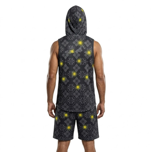 Ensemble de survêtement de football 7v7 personnalisé sans manches avec short, fabricant d'uniformes d'entraînement de football sur mesure pour équipes, OEM, marque privée - Product Image 2