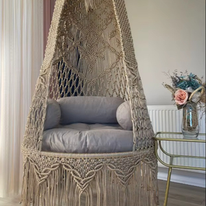 Boho Hammock Chair, <b>Macrame</b> Swing Chair, Hanging Chair for Indoor & Outdoor, Handmade Bohemian Decor - Product Image 1