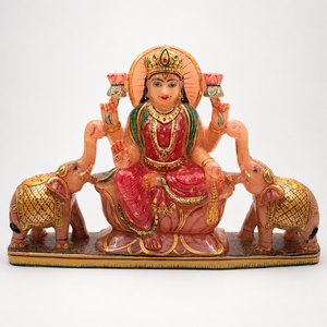 Hand Carved Lakshmi Goddess Statue With <b>Elephants</b> Religious Idol Decorative Temple Showpiece For Home <b>Decor</b> Pooja Worship Gift - Product Image 4