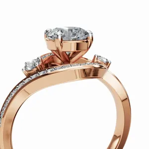 Bague de créateur The Eternal Gaze en or rose 18 carats avec 39 pierres de diamant pour l'exportation en gros - Product Image 2