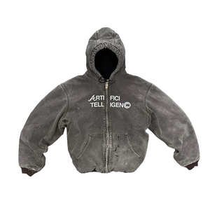 Sweat à capuche zippé surdimensionné épais en molleton 100 % coton pour l'hiver avec logo personnalisé - Product Image 1