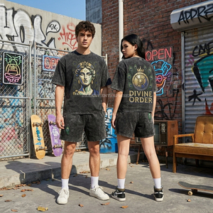 เสื้อยืดผ้าฝ้ายผู้ชาย คอกลม พิมพ์ลายศิลปะ Divine Order ชุดลำลองสำหรับฤดูร้อน - Product Image 3