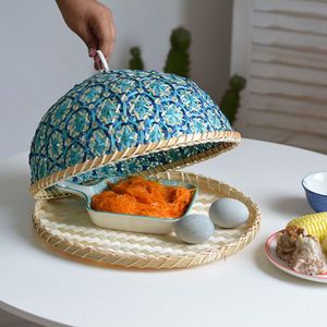 Woven lid kitchen decor item food protection dome eco friendly <b>basket</b> cover bamboo handcrafted lid reusable organic - Product Image 2