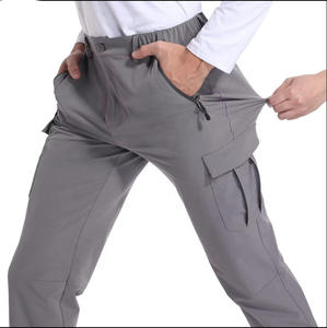 Men 100% Cotton Outdoor Cargo Pants Lightweight Breathable Quick Dry Mid Waist Jogger <b>Trousers</b> 6XL for Hiking <b>Travel</b> Casual Wear - Product Image 4