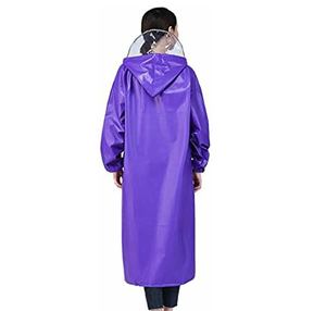 Raincoat for <b>Men</b> with Hood Pure Pu Coating Made with Polyester Long <b>Rain</b> <b>Jackets</b> <b>Lightweight</b> Breathable RainCoat - Product Image 5