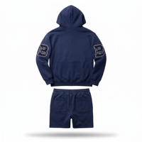 Ensemble sweat à capuche et short unisexe en coton Brand Stuff vert, survêtement décontracté pour l'automne avec logo imprimé