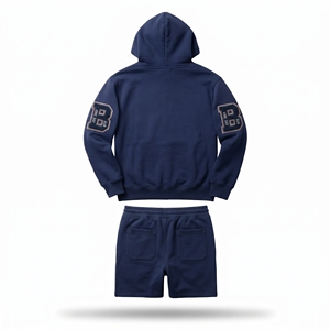 Conjunto de Sudadera con Capucha y Pantalones Cortos Verdes de la Marca Brand Stuff, Chándal Unisex de Algodón, Ropa Casual de Otoño con Estampado de Logotipo - Product Image 5