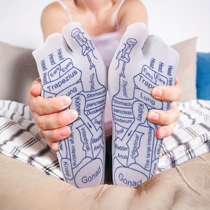 Calcetines de Acupresión de 5 Dedos, Tejidos con Impresión Digital, Transpirables, para Hombre, Uso Casual de Primavera - Product Image 6